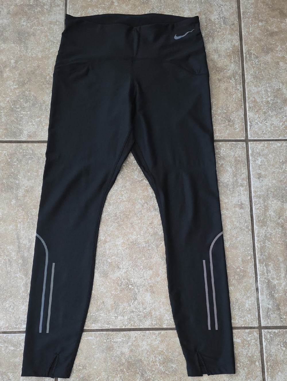 Nike Black Tights with Reflective Gray Accents